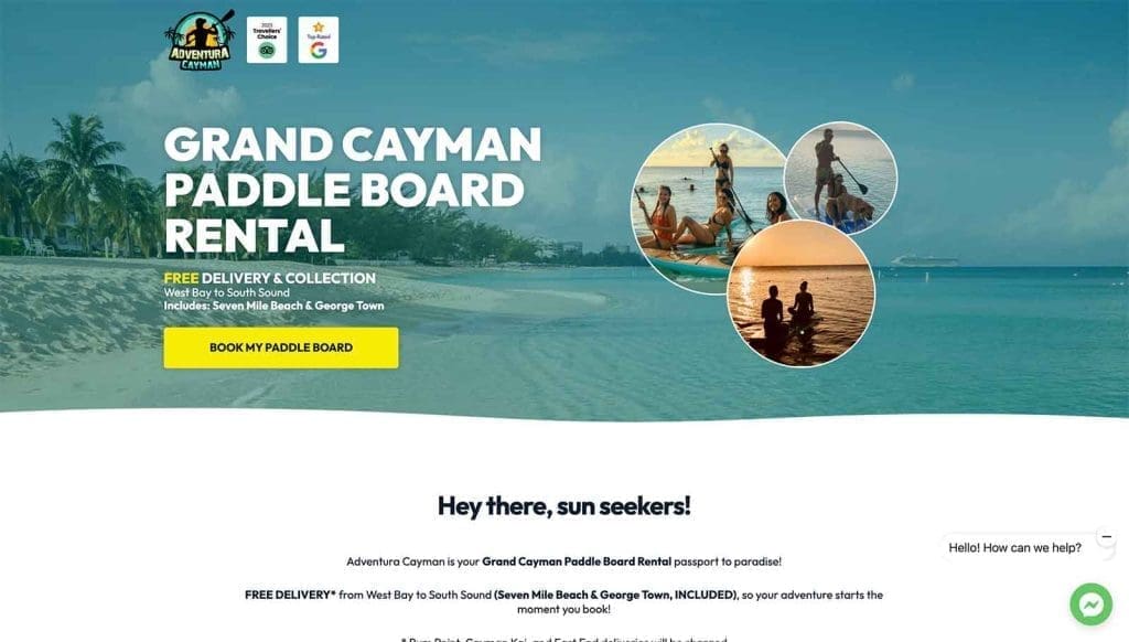 Adventura Cayman Website made by Toc Toc Marketing - Local Business - Cayman Islands