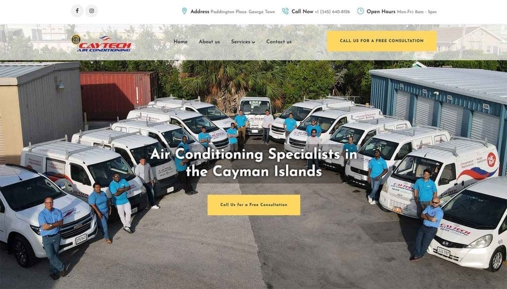 Caytech AC Website made by Toc Toc Marketing - Local Business - Cayman Islands