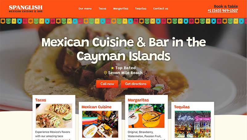 Spanglish Website made by Toc Toc Marketing - Local Business - Cayman Islands