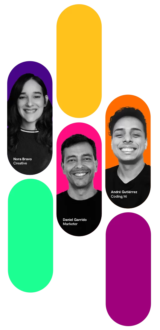 Toc Toc Marketing team: Nora Bravo, Daniel Garrido, André Gutiérrez.