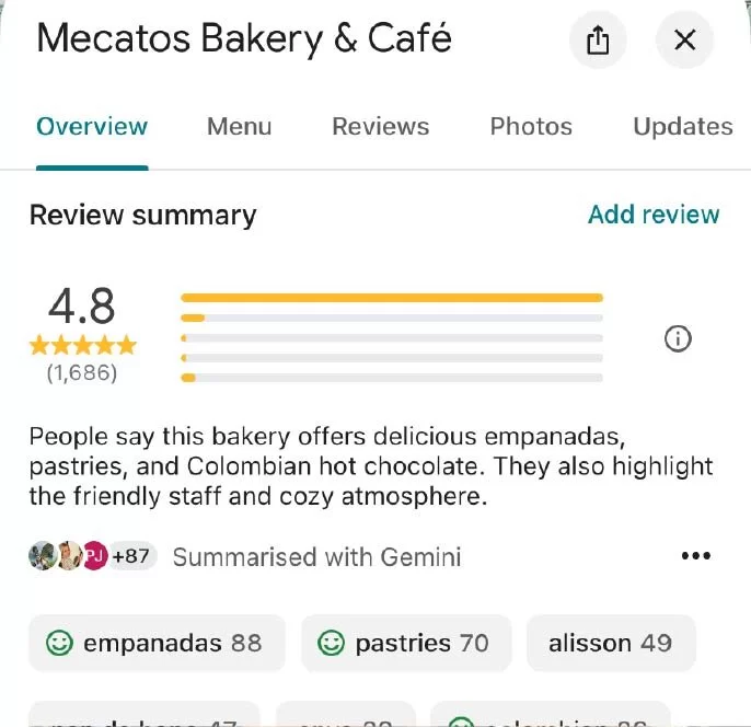 Mecatos Bakery: 4.8-star Orlando bakery; empanadas, pastries, Colombian hot chocolate.