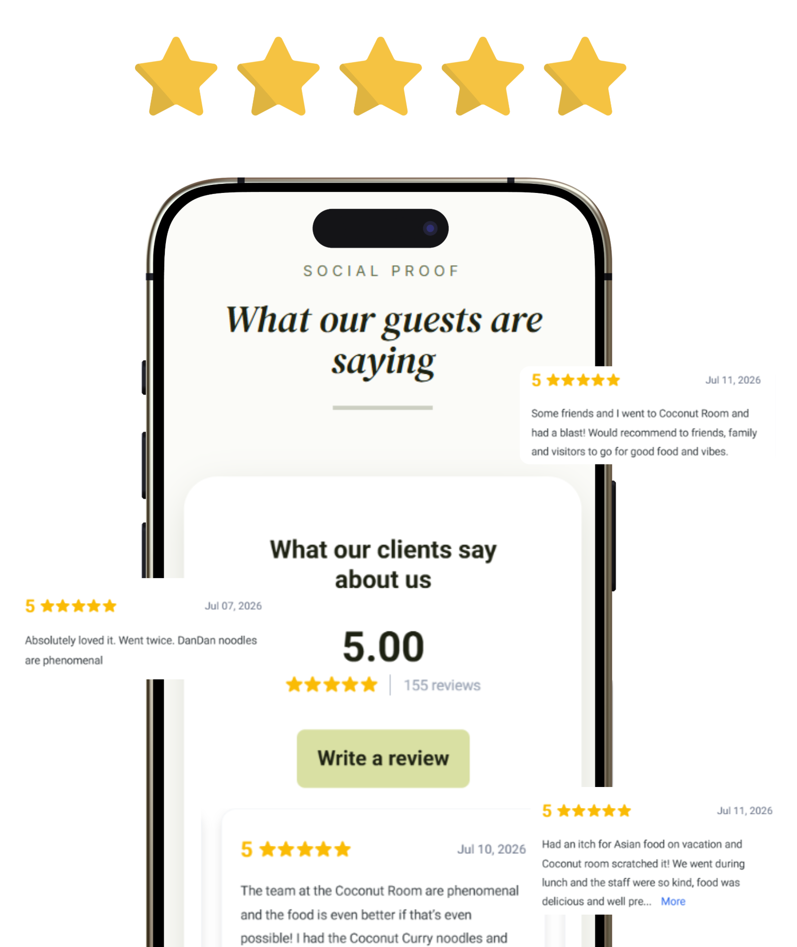 Automated 5-Star Review System — real websites built by TocToc