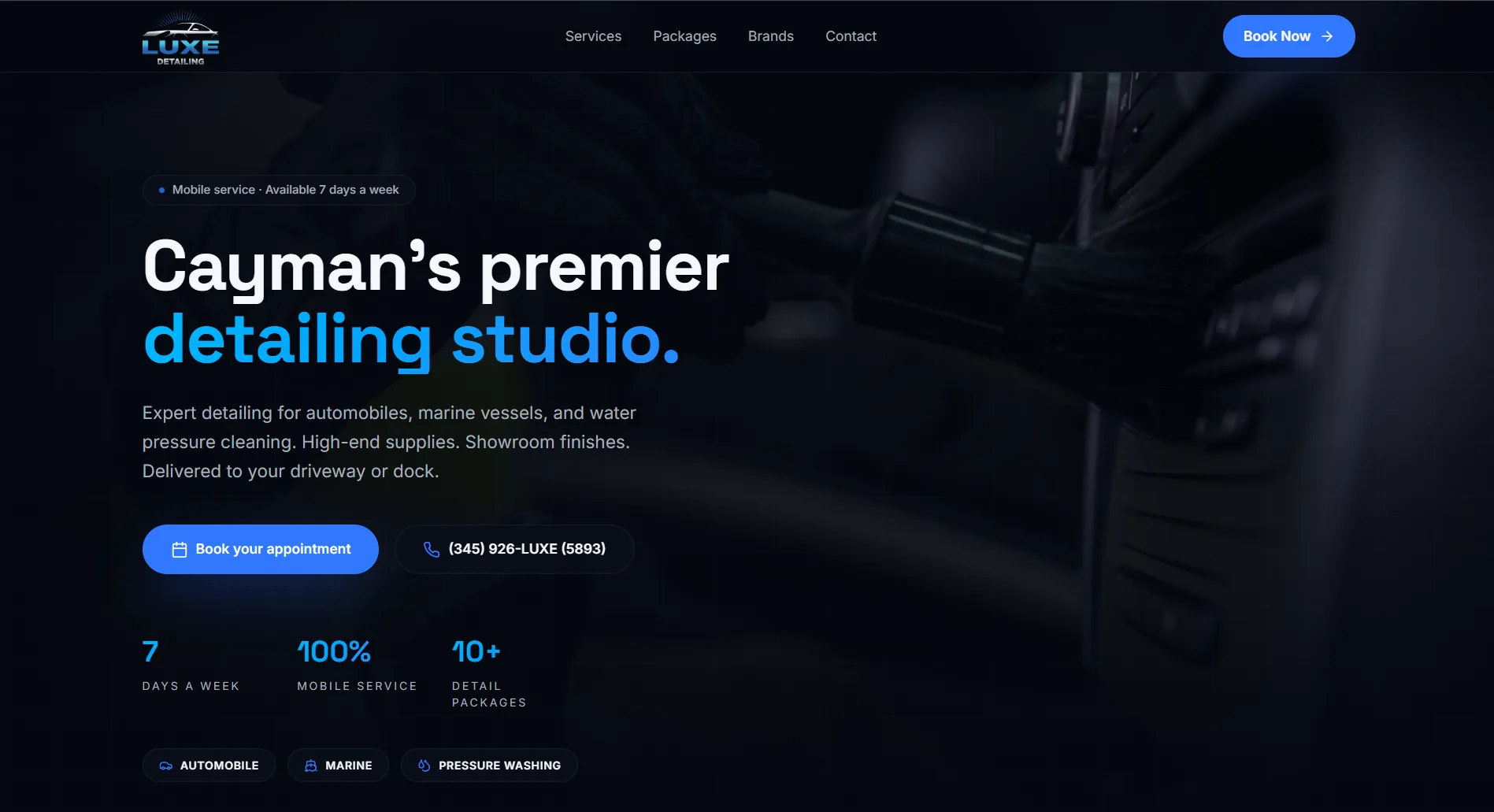 Luxe Detailing website by TocToc Marketing