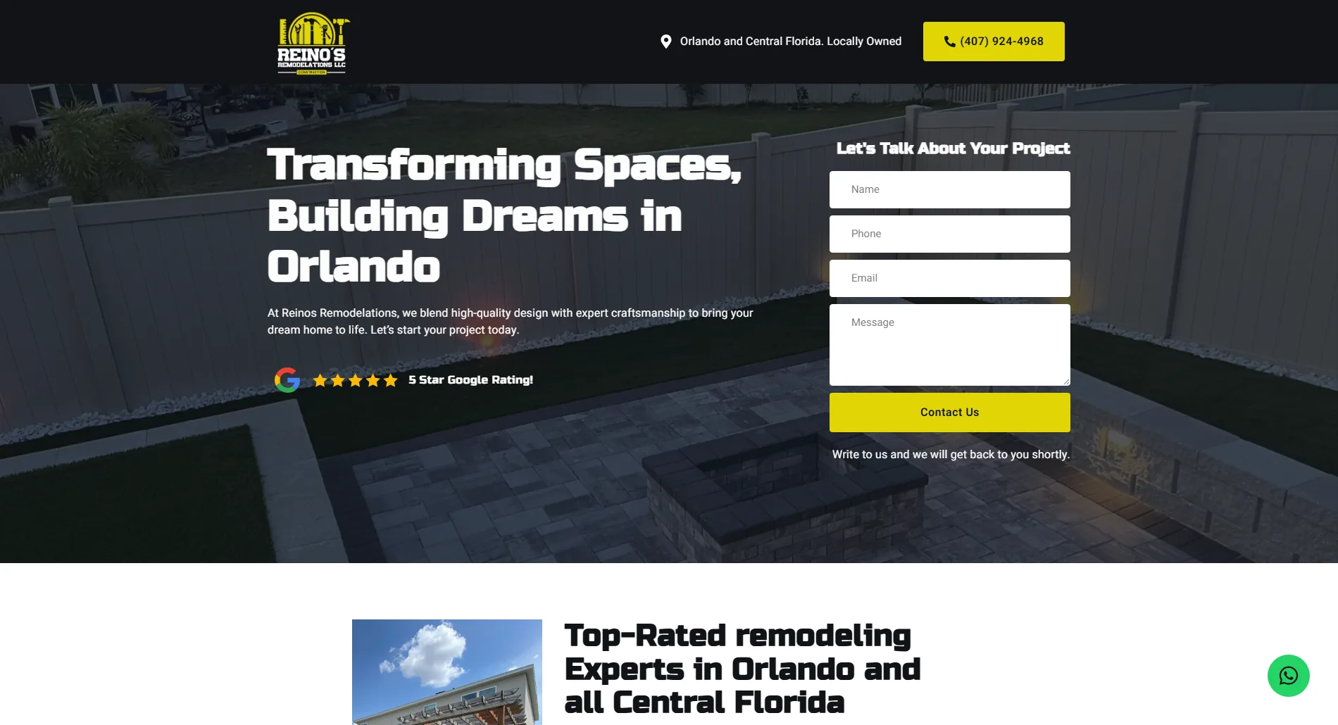 Reino&rsquo;s Remodelations website by TocToc Marketing