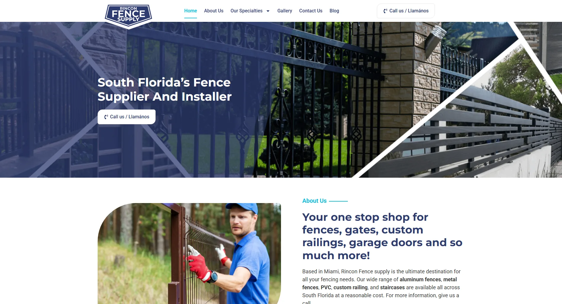 Rincon Fence Supply website by TocToc Marketing