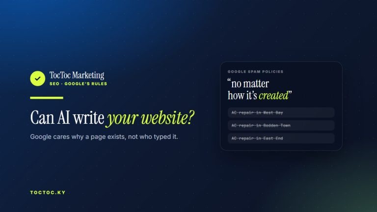 Google's spam policy wording 'no matter how it's created' beside near-identical district pages