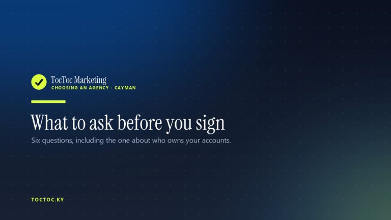 What to ask before hiring a marketing agency in the Cayman Islands