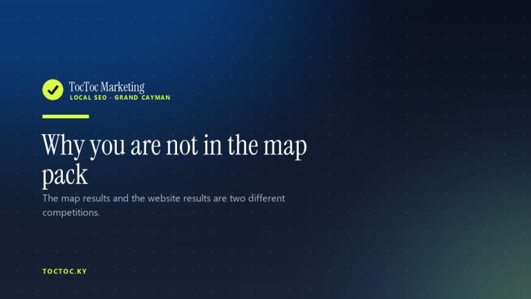 Local SEO in Grand Cayman: why your business is not in the Google map pack
